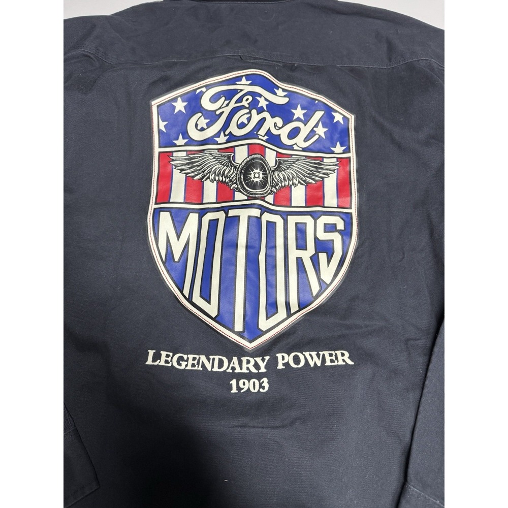 Ford Motors Vintage Style Canvas Twill Chore Coat Work Jacket Men's XL Black - Picture 9 of 9